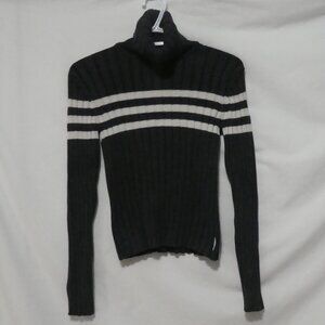 DKNY ACTIVE | medium | Striped Ribbed Turtleneck Long Sleeve Sweater